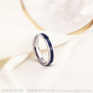 凯奇韩版时尚ins素圈滴胶钛钢戒指女尾戒18K玫瑰金镶钻戒厂家批发