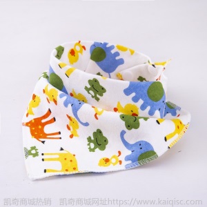 母婴岛儿童双层棉质三角口水巾婴儿按扣卡通宝宝用品围嘴批发