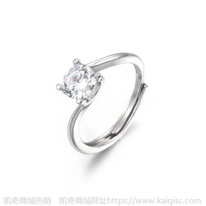 凯奇凯奇莫桑钻石开口戒指网红直播锆石经典活口调节情侣钻戒女