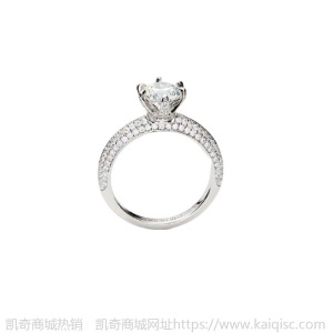 纯银镀18k白金高碳钻石戒指经典六爪奢华半壁江山1克拉钻戒女戒