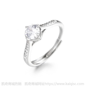 凯奇凯奇莫桑钻石开口戒指网红直播锆石经典活口调节情侣钻戒女