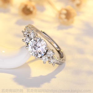 巧兰轩公主戒指四爪女款仿真钻石结婚简约日韩时尚钻戒锆石戒指