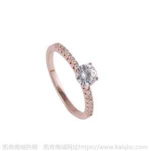 S925纯银微镶四抓圆钻戒指 韩版经典百搭仿真钻戒单钻女戒