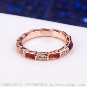 S925纯银天然石蛇形戒指 时尚天然白贝母红玛瑙镶钻蛇骨小蛇钻戒