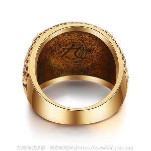 个性金色摇滚蝴蝶结几何型钻石凯奇复古太钢钻戒