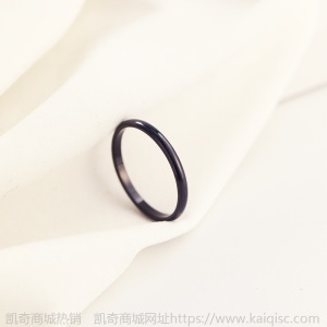 凯奇韩版时尚ins素圈滴胶钛钢戒指女尾戒18K玫瑰金镶钻戒厂家批发