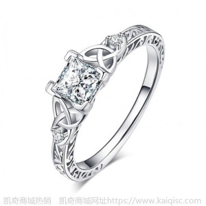 永盈凯奇热销饰品几何花纹镶方形钻石简约创意款指环厂家直销