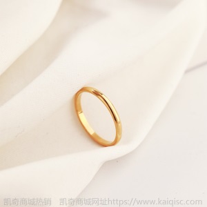 凯奇韩版时尚ins素圈滴胶钛钢戒指女尾戒18K玫瑰金镶钻戒厂家批发