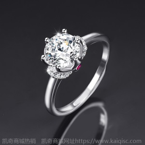 仿真莫山石情侣戒指男女一克拉多款六爪钻石求婚结婚对戒直播货源