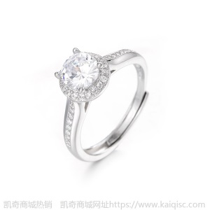 凯奇凯奇莫桑钻石开口戒指网红直播锆石经典活口调节情侣钻戒女