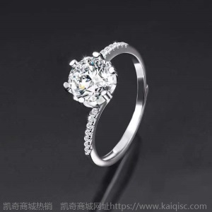 仿真莫山石情侣戒指男女一克拉多款六爪钻石求婚结婚对戒直播货源
