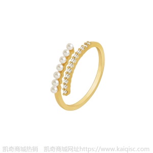 韩国小珍珠钻石开口戒指ins个性时尚日系冷淡风素圈轻奢食指戒子