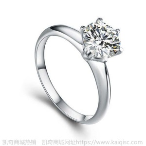 凯奇时尚气质六爪锆石戒指女款开口仿真钻戒微镶百搭婚庆婚戒