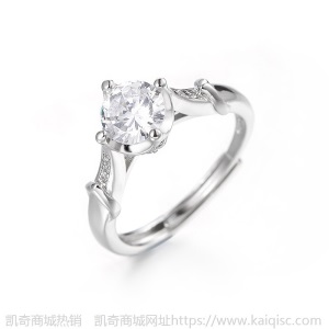 凯奇凯奇莫桑钻石开口戒指网红直播锆石经典活口调节情侣钻戒女