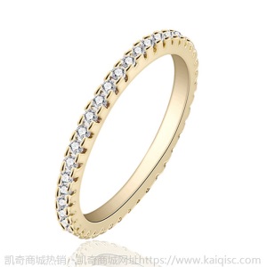 14k金戒指女满天星小心意玫瑰金彩金排钻钻戒女镶满钻食指戒手饰