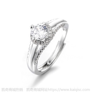 凯奇凯奇莫桑钻石开口戒指网红直播锆石经典活口调节情侣钻戒女