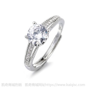 凯奇凯奇莫桑钻石开口戒指网红直播锆石经典活口调节情侣钻戒女