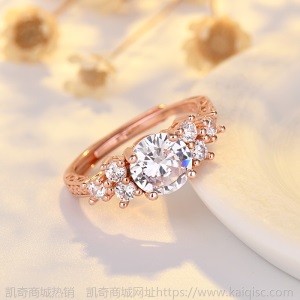 巧兰轩公主戒指四爪女款仿真钻石结婚简约日韩时尚钻戒锆石戒指