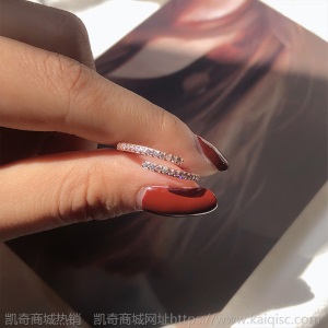 时尚个性开口可调节情侣戒指女网红设计食指潮人钻戒指环