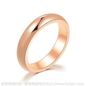 凯奇韩版时尚ins素圈滴胶钛钢戒指女尾戒18K玫瑰金镶钻戒厂家批发