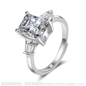 厂家直销s925经典六爪雪花纽壁一克拉莫桑钻戒女皇冠四爪戒指批发