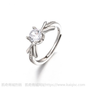 凯奇凯奇莫桑钻石开口戒指网红直播锆石经典活口调节情侣钻戒女