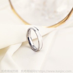 凯奇韩版时尚ins素圈滴胶钛钢戒指女尾戒18K玫瑰金镶钻戒厂家批发