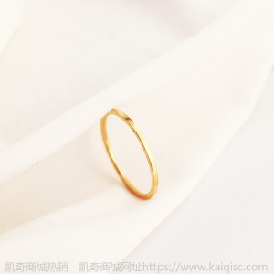 凯奇韩版时尚ins素圈滴胶钛钢戒指女尾戒18K玫瑰金镶钻戒厂家批发