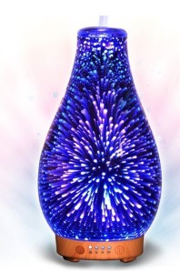 凯奇爆款遥控烟花玻璃3D香薰加湿器加工定制七彩渐变色保龄球