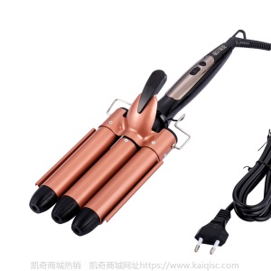 【新品】M-21蛋卷头卷发棒数码温控三棒卷发器可调温蛋卷棒玫瑰金