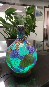 凯奇爆款遥控烟花玻璃3D香薰加湿器加工定制七彩渐变色保龄球