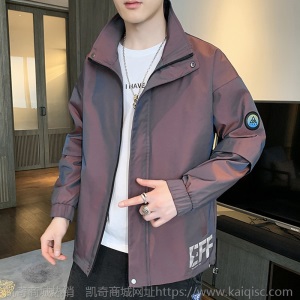 春秋季新款外套男士韩版潮流渐变色潮牌工装休闲上衣服夹克