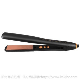 凯奇宽窄两选直发器OEM定制logo夹板黑色陶瓷板面数码控温卷发棒