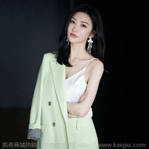 网红景甜同款绿色西装套装女英伦风早春新款气质西服阔腿裤两件套