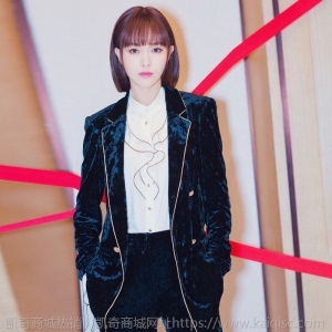 明星唐嫣同款2020秋冬新款丝绒西装套装女时尚休闲西服长裤两件套
