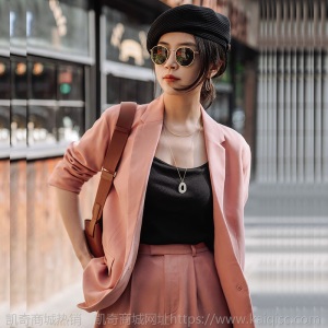 三木博主同款粉色西装短裤女小个子夏季薄款西服高腰阔腿裤两件套
