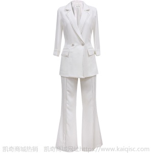 明星陈数同款西装薄款2020新款夏季中袖小西服两件套阔腿裤套装女