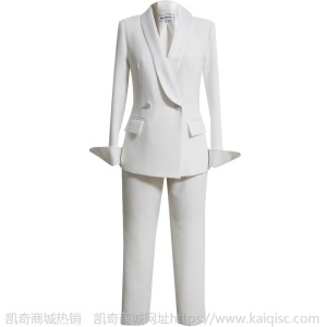 明星同款白色西装套装女韩版时尚气质名媛西服小直筒九分裤两件套