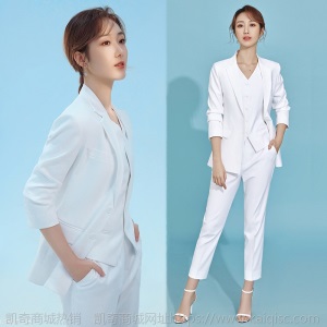 网红西装面试正装女春秋英伦风小个子高级感白色西服马甲三件套装