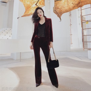 明星同款2020年春季气质白色西装外套女时尚短款西服阔腿裤套装