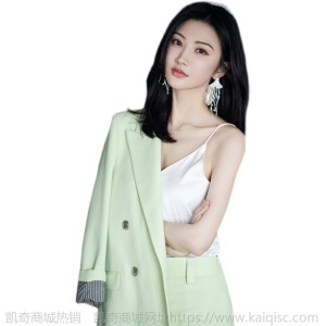 网红景甜同款绿色西装套装女英伦风早春新款气质西服阔腿裤两件套