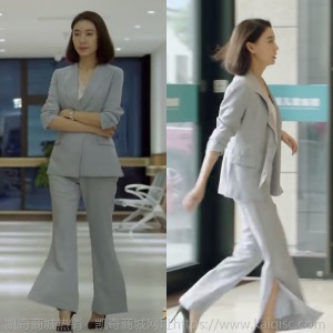 完美关系高露同款西装套装女春夏韩版OL职业西服开叉阔腿裤两件套