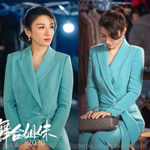 2021春季高级感减龄炸街西装套装女时尚气质女神范腰带西服两件套