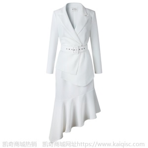 明星张钧宁同款白色西装套装女春夏2020新款不规则半身裙两件套