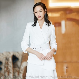 明星张钧宁同款白色西装套装女春夏2020新款不规则半身裙两件套