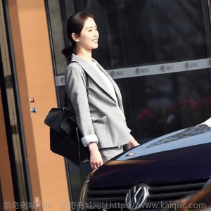 明星刘诗诗同款西装套装女小香风韩版休闲灰色西服九分裤两件套