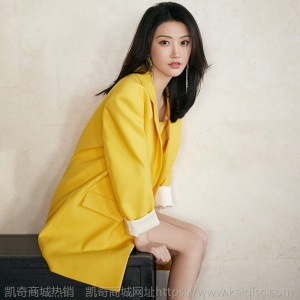 明星景甜同款黄色春夏新款西装外套加内搭连衣裙时尚西服两件套装