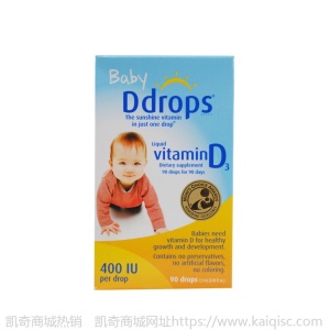 美国进口Ddrops维生素婴儿童D3滴剂宝宝新生baby婴幼儿滴VD3维D剂