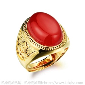 香港珠宝黄金戒指厚金男士金镶玉大扳指绿翡翠玉石男款9999