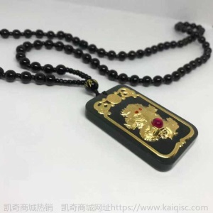 金镶玉吊坠999足金镶和田玉武财神关公项链男龙牌玉坠挂件